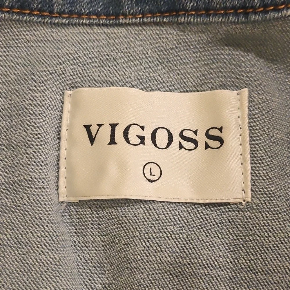 VIGOSS - Woman's Stars & Stripes Denim Jacket Sz L - Picture 4 of 4